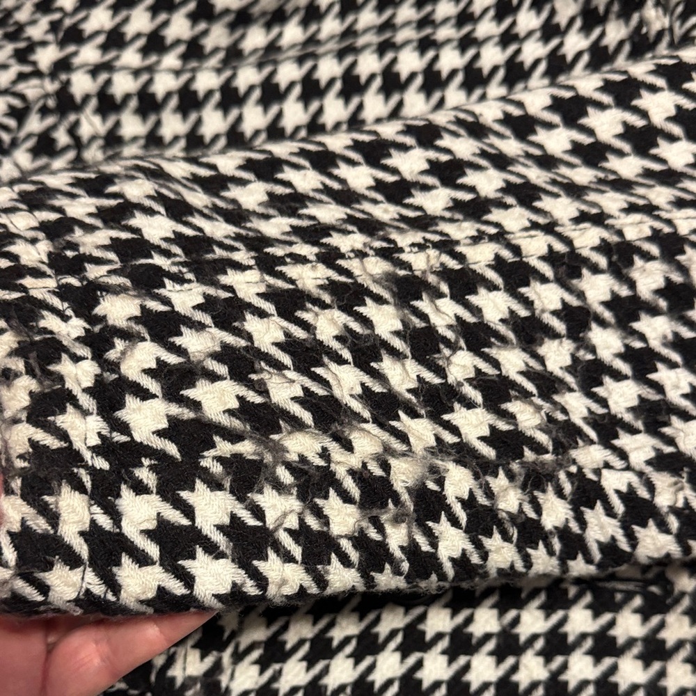 Stylish Black and White Pea Coat - Picture 4 of 11